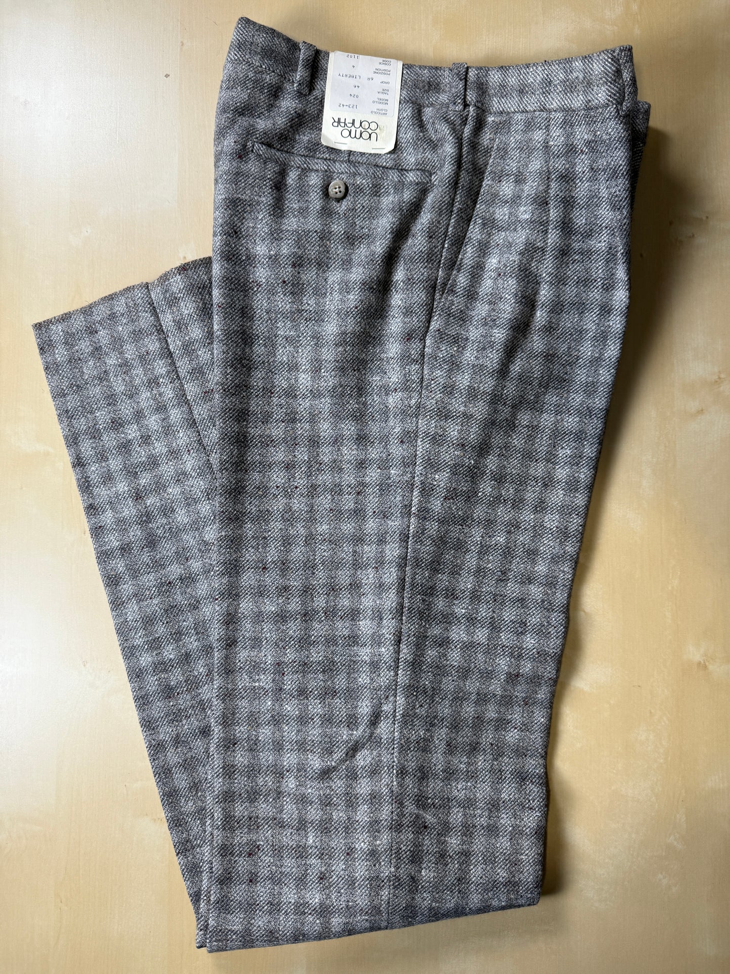 Pantaloni anni ‘70/‘80 tweed a quadri (NOS) - tg. 46