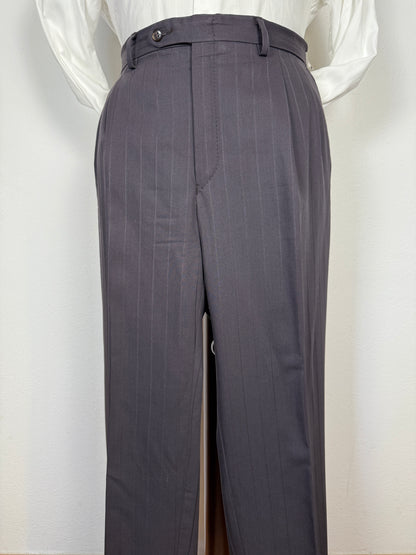 Completo doppiopetto gessato anni ‘80 marrone cacao - tg. 52