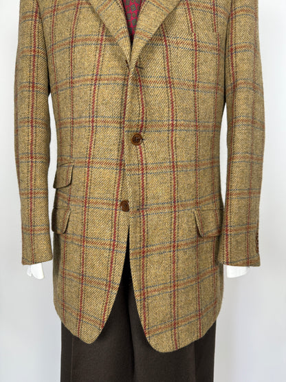 Giacca De Paz in tweed cachi finestrato - tg. 54