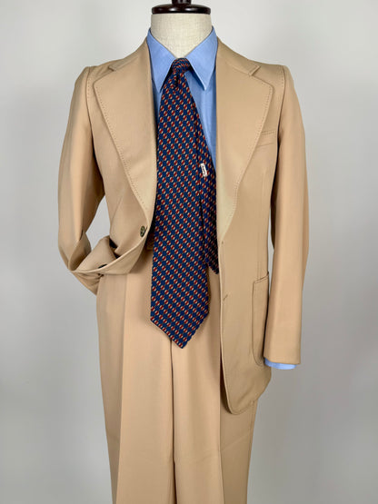 Completo anni ‘70 twill pettinato beige - tg. 42/44