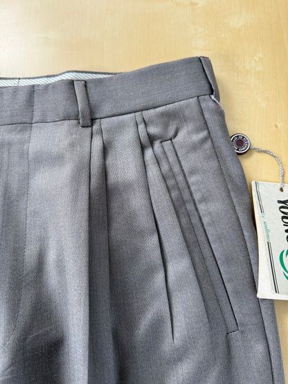 Pantaloni anni '80 NOS fresco lana grigio-verde (4 pinces!) - tg. 44/46