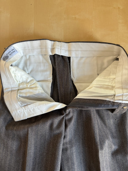 Pantaloni anni ‘70 in flanella marrone-grigio a righe (NOS) - tg. 44