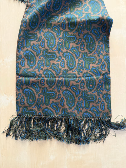 Sciarpa double face in seta paisley e cashmere-lana scozzese