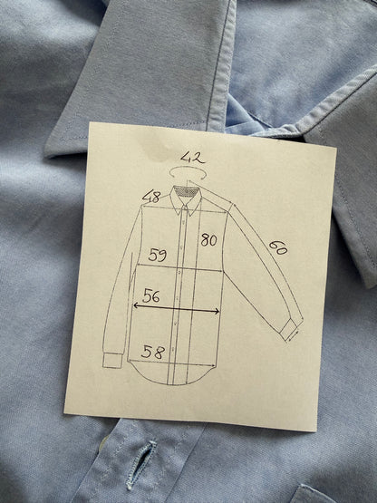 Camicia sartoriale anni ‘70/‘80 Oxford azzurro - M/L collo 42