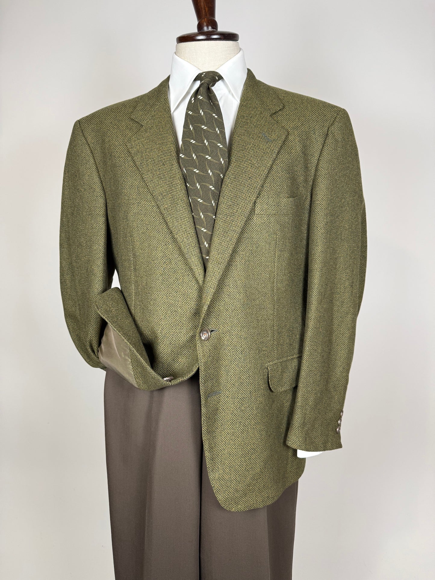 Giacca Corneliani anni ‘80 verde lana e cashmere - tg. 52
