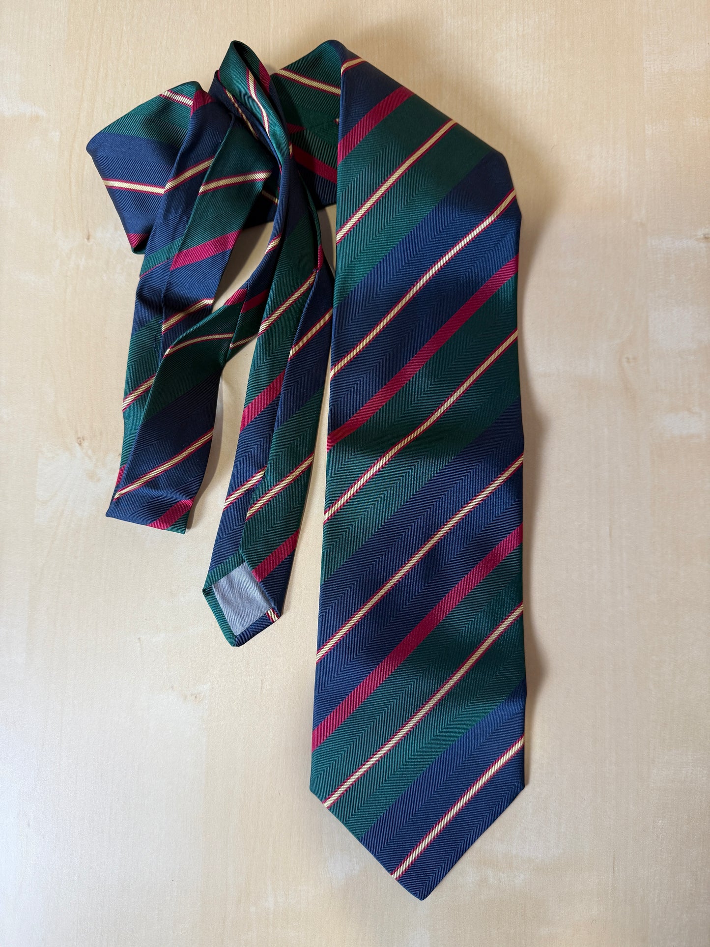 Cravatta regimental verde rosso navy