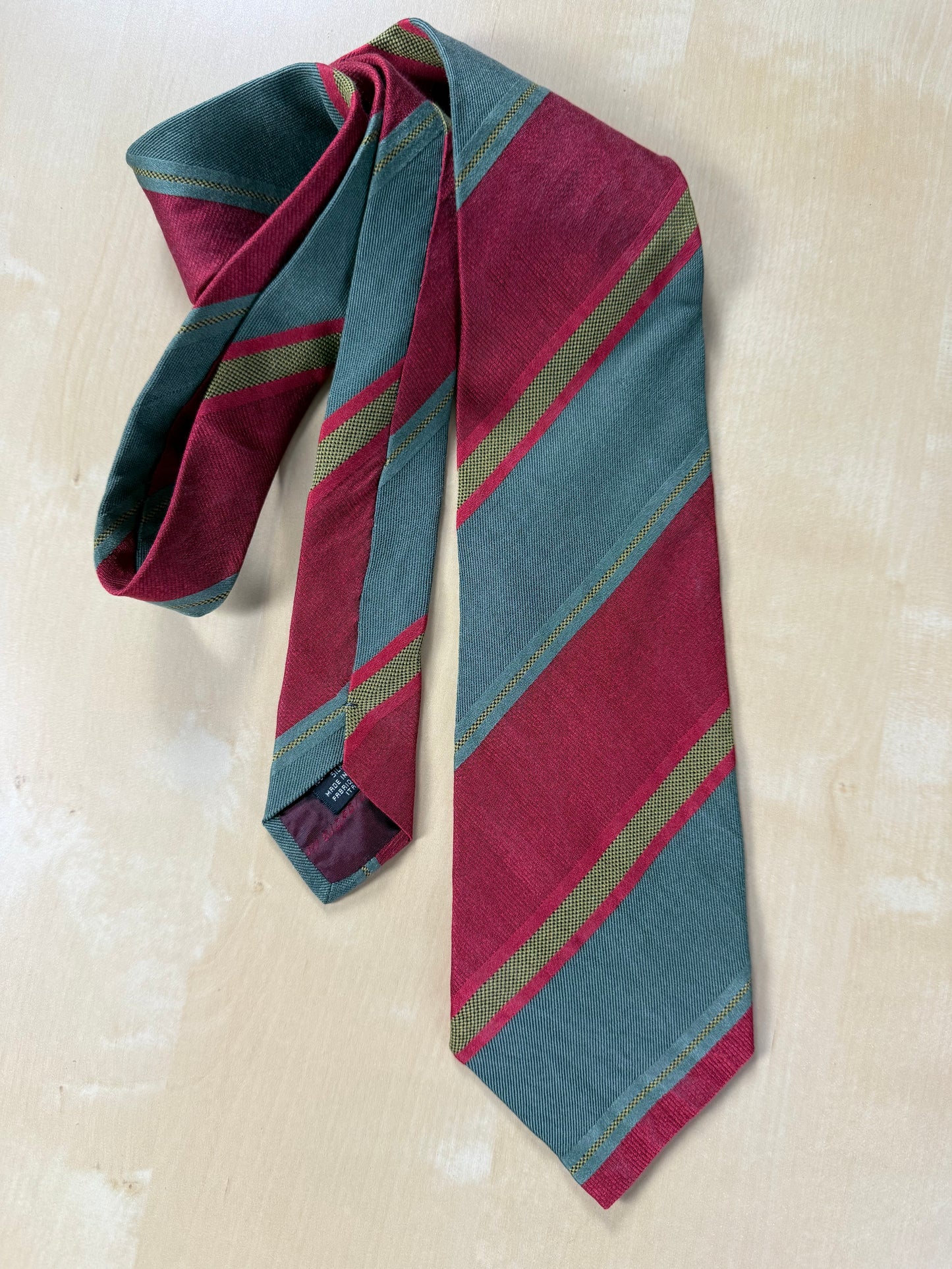 Cravatta Armani regimental vintage rosso verde