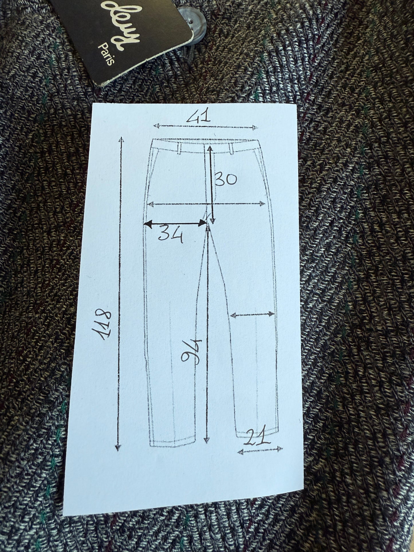 Pantalone in tweed spinato anni ‘80 (NOS) - tg. 46