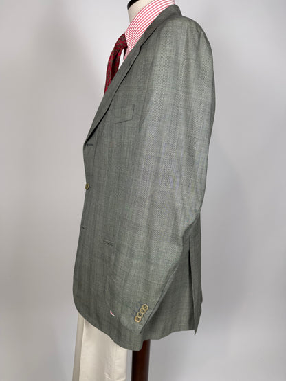 Giacca Kiton fresco lana 14 micron verde salvia - tg. 52/54