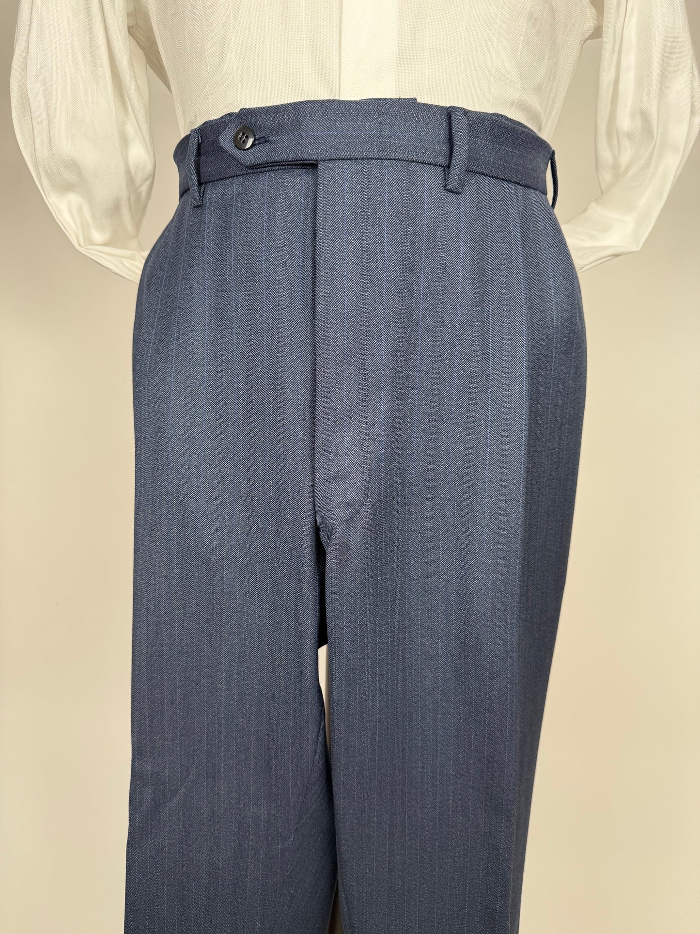 Completo sartoriale tessuto E. Zegna lana pettinata blu - tg. 54/56 drop basso