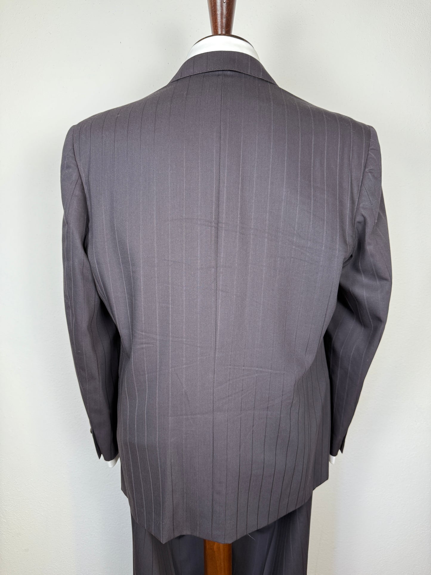 Completo doppiopetto gessato anni ‘80 marrone cacao - tg. 52