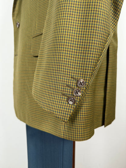 Giacca anni ‘80 flanella pied-de-poule verde - tg. 54