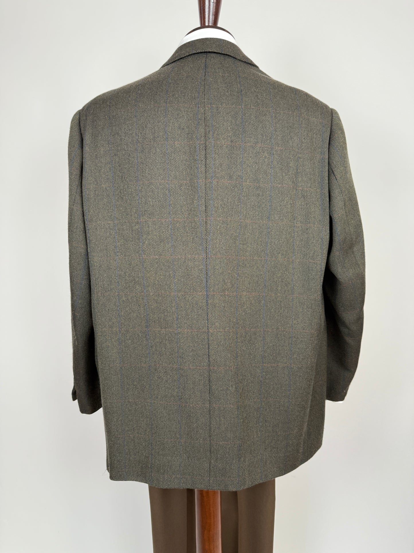 Giacca sartoriale in misto cashmere verde finestrato - tg. 58/60