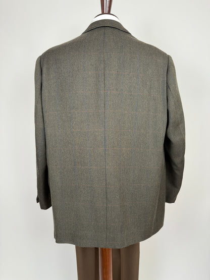 Giacca sartoriale in misto cashmere verde finestrato - tg. 58/60