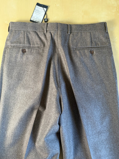 Pantaloni anni ‘90 in flanella marrone chiaro (NOS) - tg. 48/50