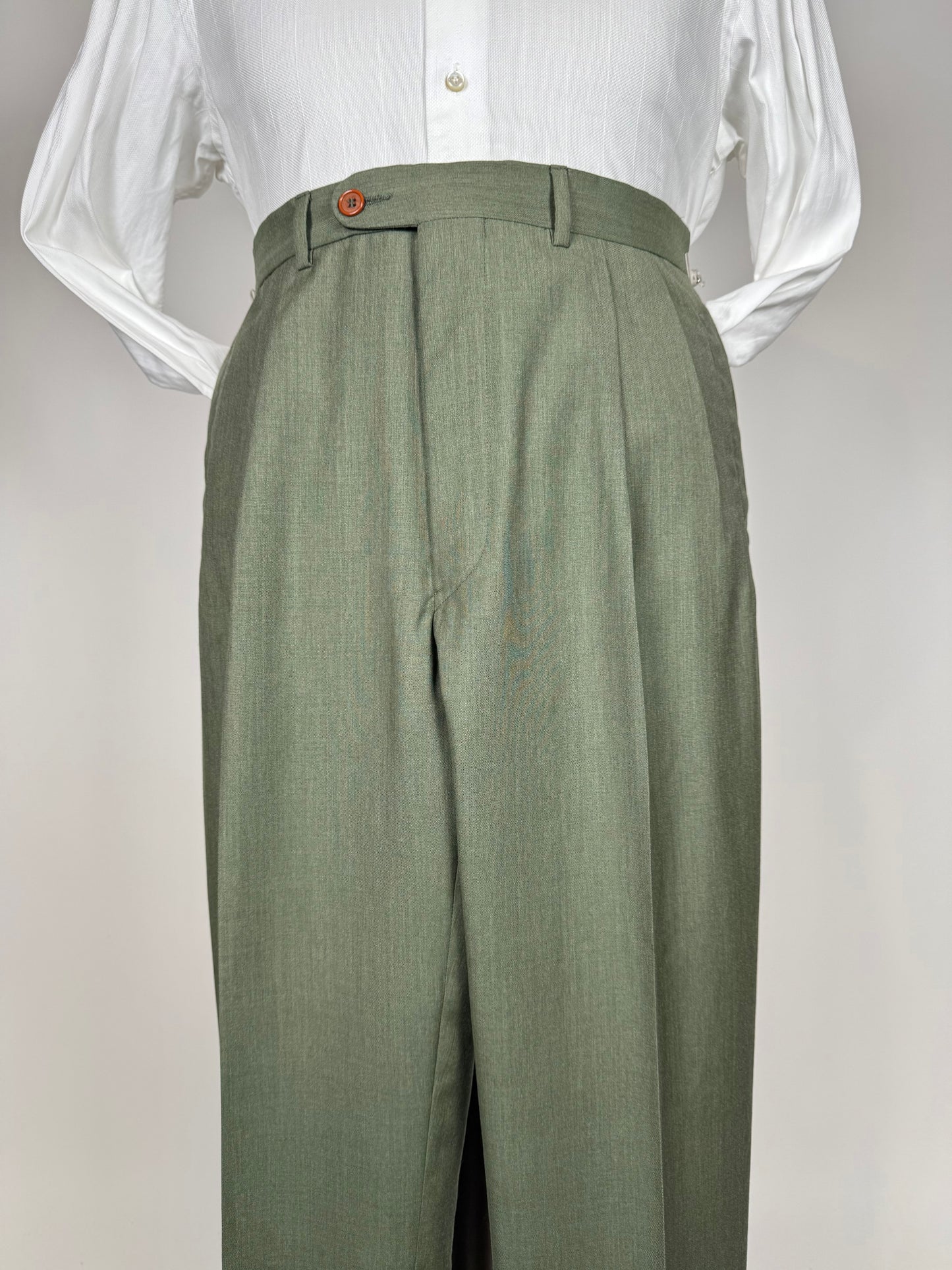 Pantaloni fresco lana verde scuro anni '80 (NOS) - tg. 50
