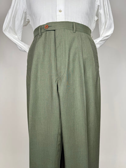 Pantaloni fresco lana verde scuro anni '80 (NOS) - tg. 50