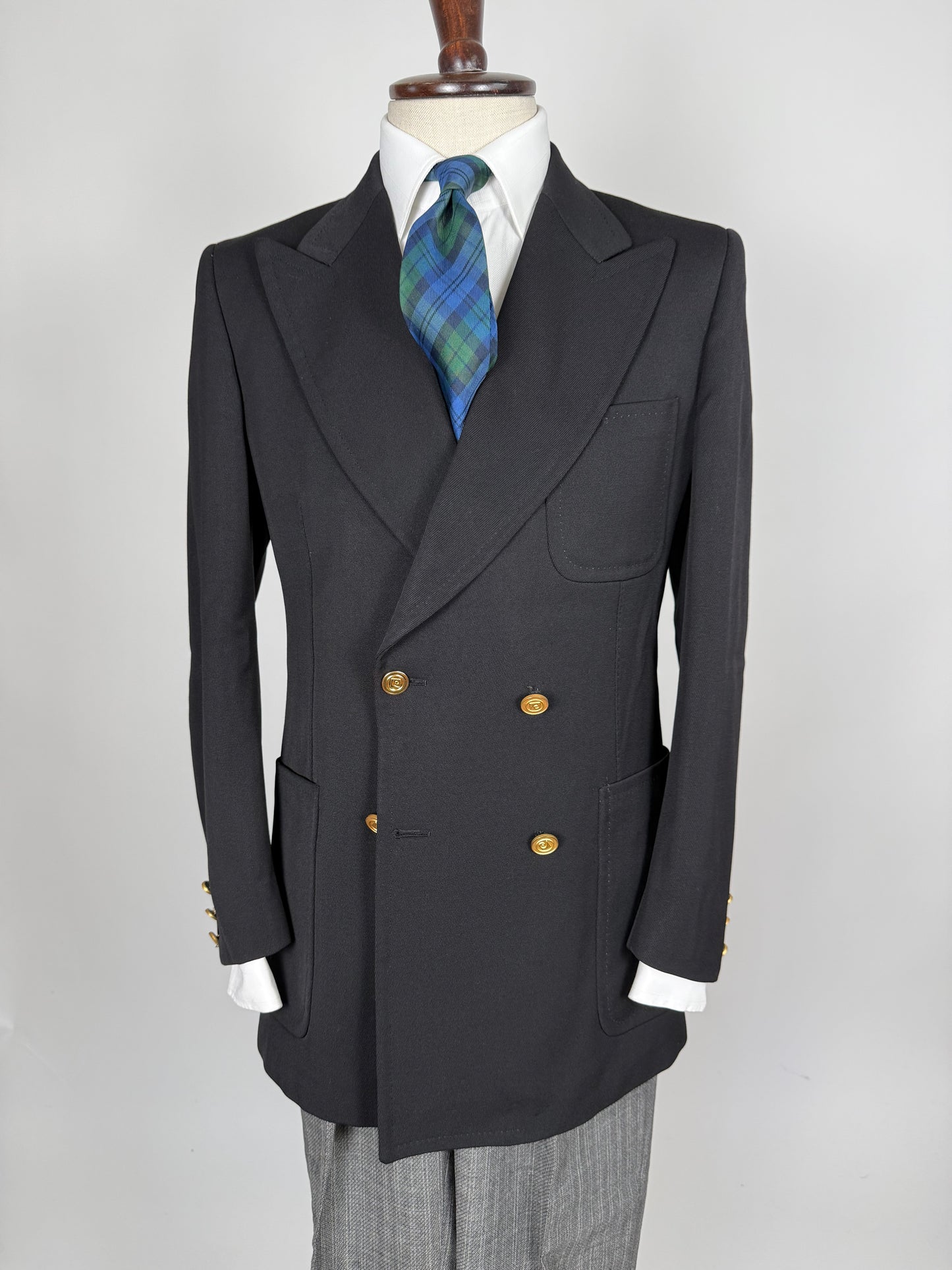 Navy blazer doppiopetto Pierre Cardin anni '70 - tg. 46