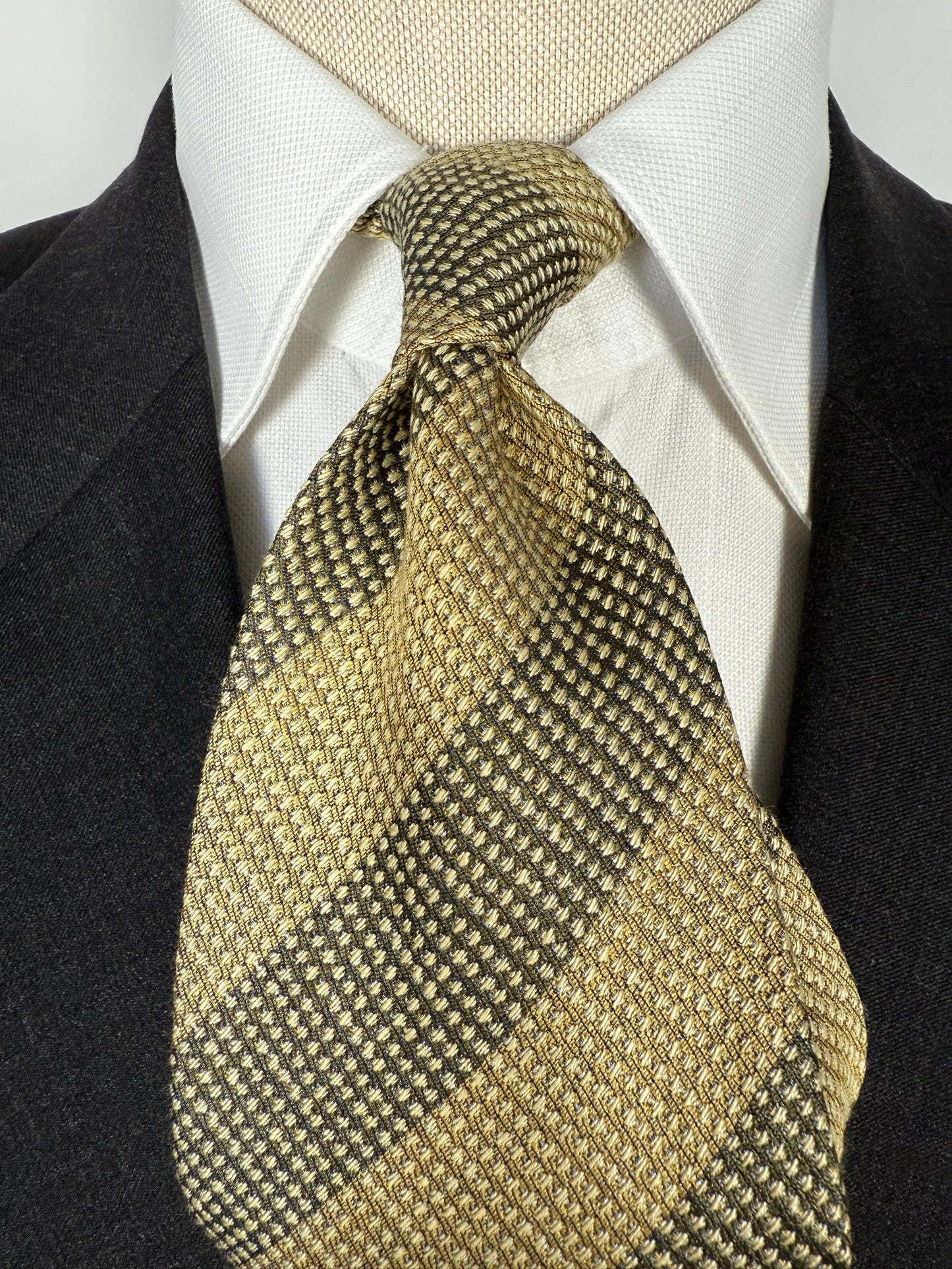 Cravatta Emporio Armani vintage in seta piquet regimental