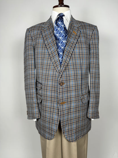 Giacca Daks check quadri blu made in UK - tg. 54/56