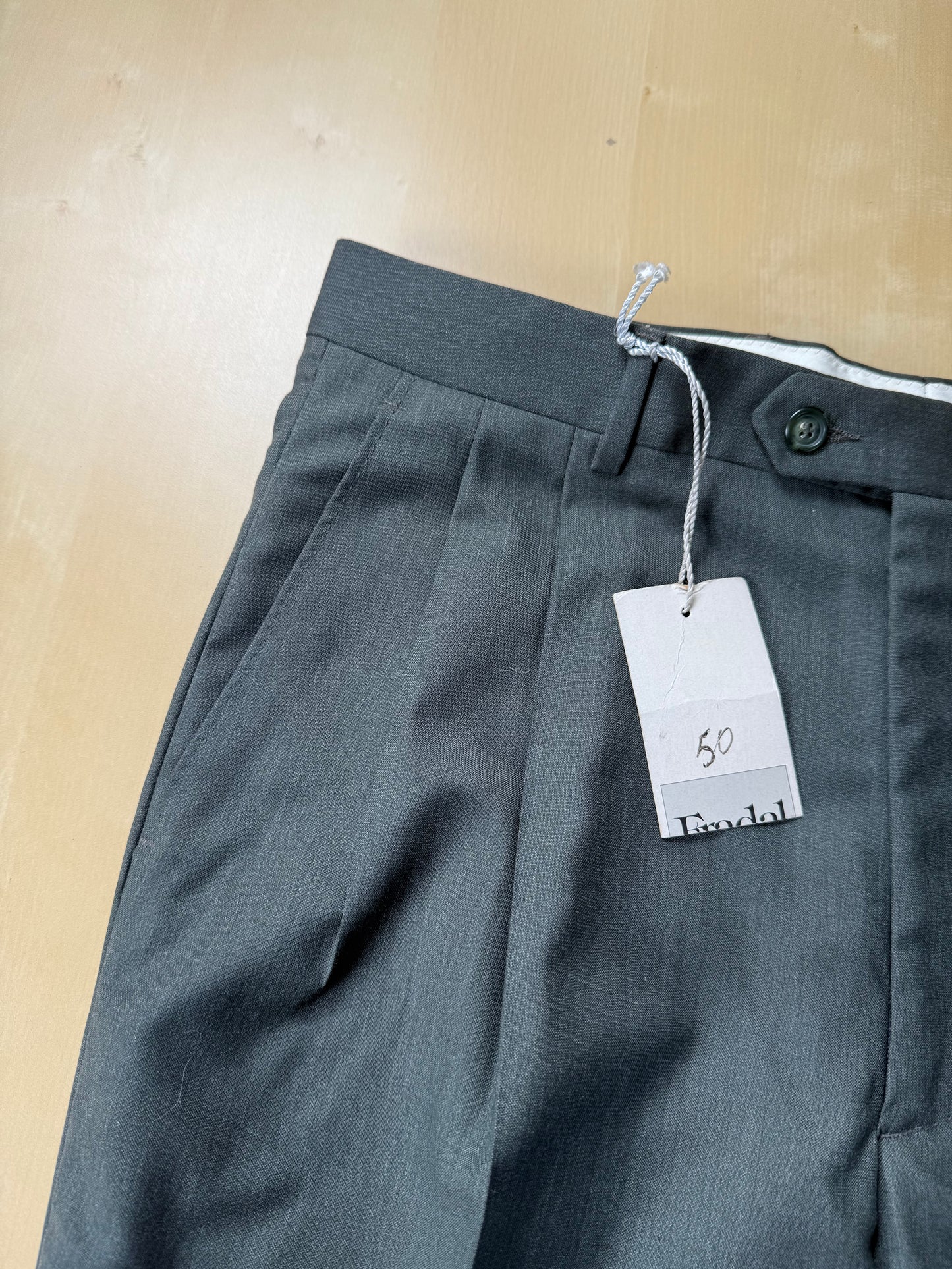 Pantaloni fresco lana verde scuro anni '80 (NOS) - tg. 48/50