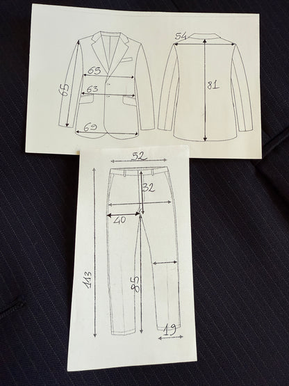 Completo Facis anni ‘90 blu gessato - tg. 58