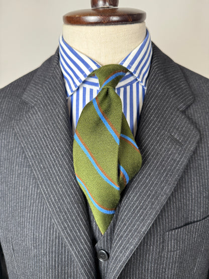 Cravatta righe in lana e cotone