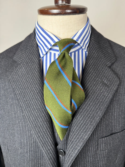 Cravatta righe in lana e cotone