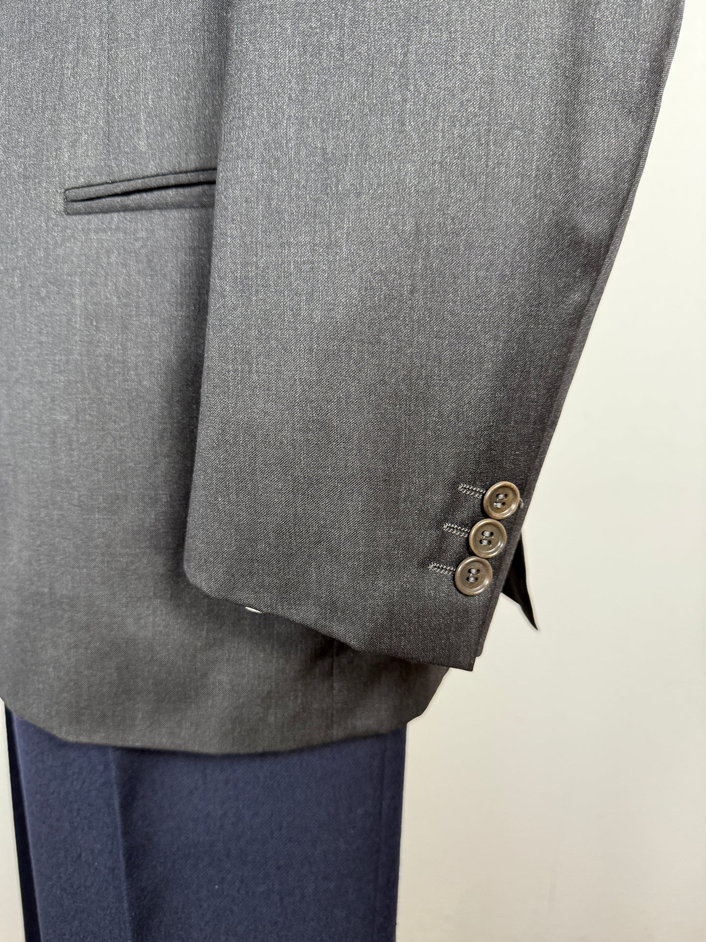 Giacca doppiopetto anni ‘80 flanella pettinata antracite - tg. 54