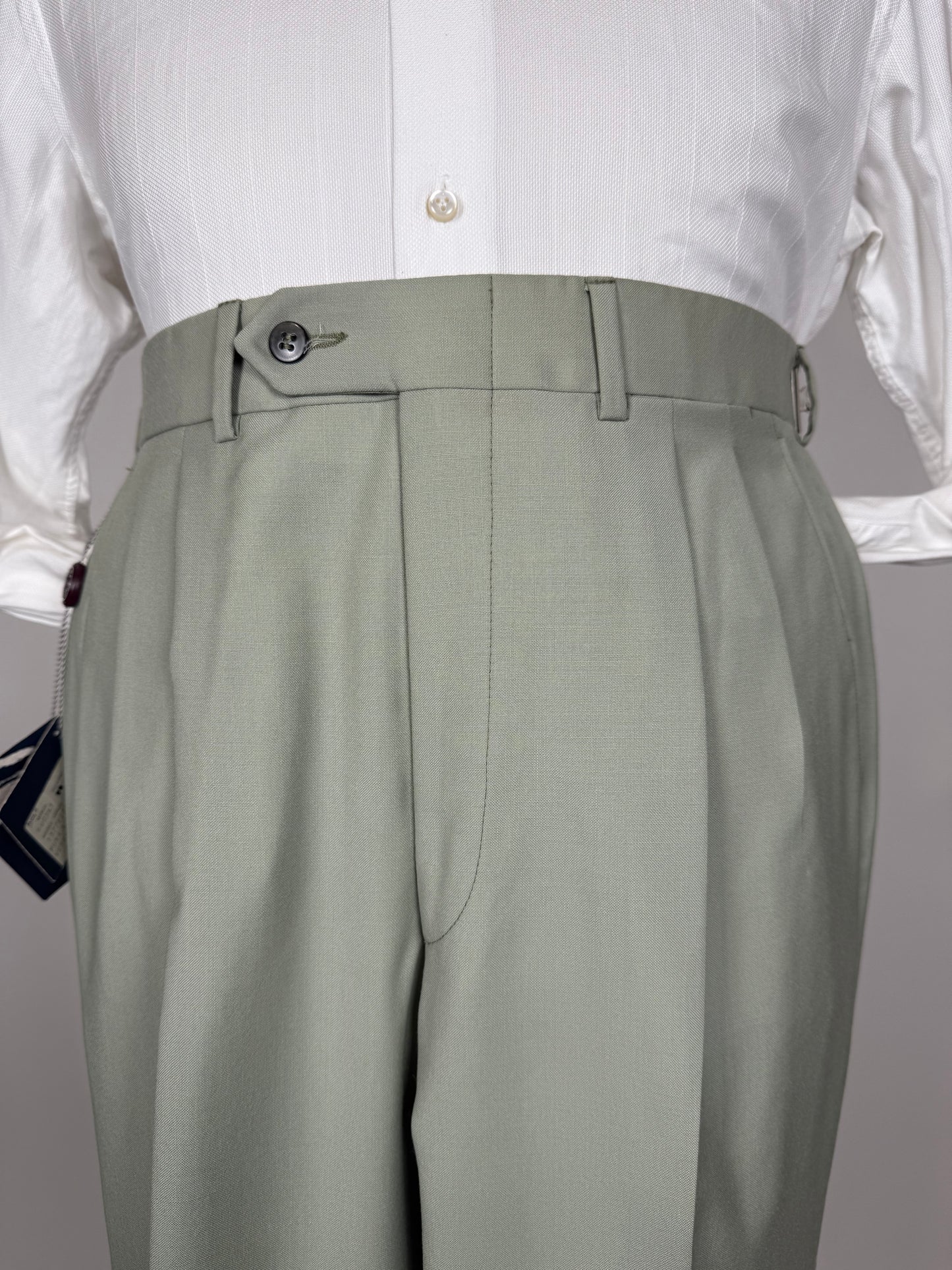 Pantaloni fresco lana verde menta anni '80 (NOS) - tg. 50