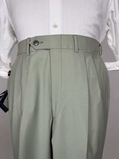 Pantaloni fresco lana verde menta anni '80 (NOS) - tg. 50