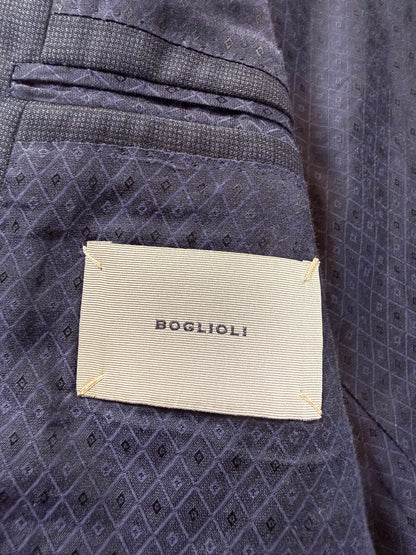 Giacca Boglioli flanella blu micro quadretti - tg. 46/48