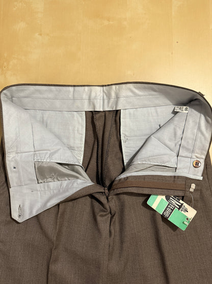 Pantalone anni ‘80 fresco lana marrone (NOS) - tg. 46