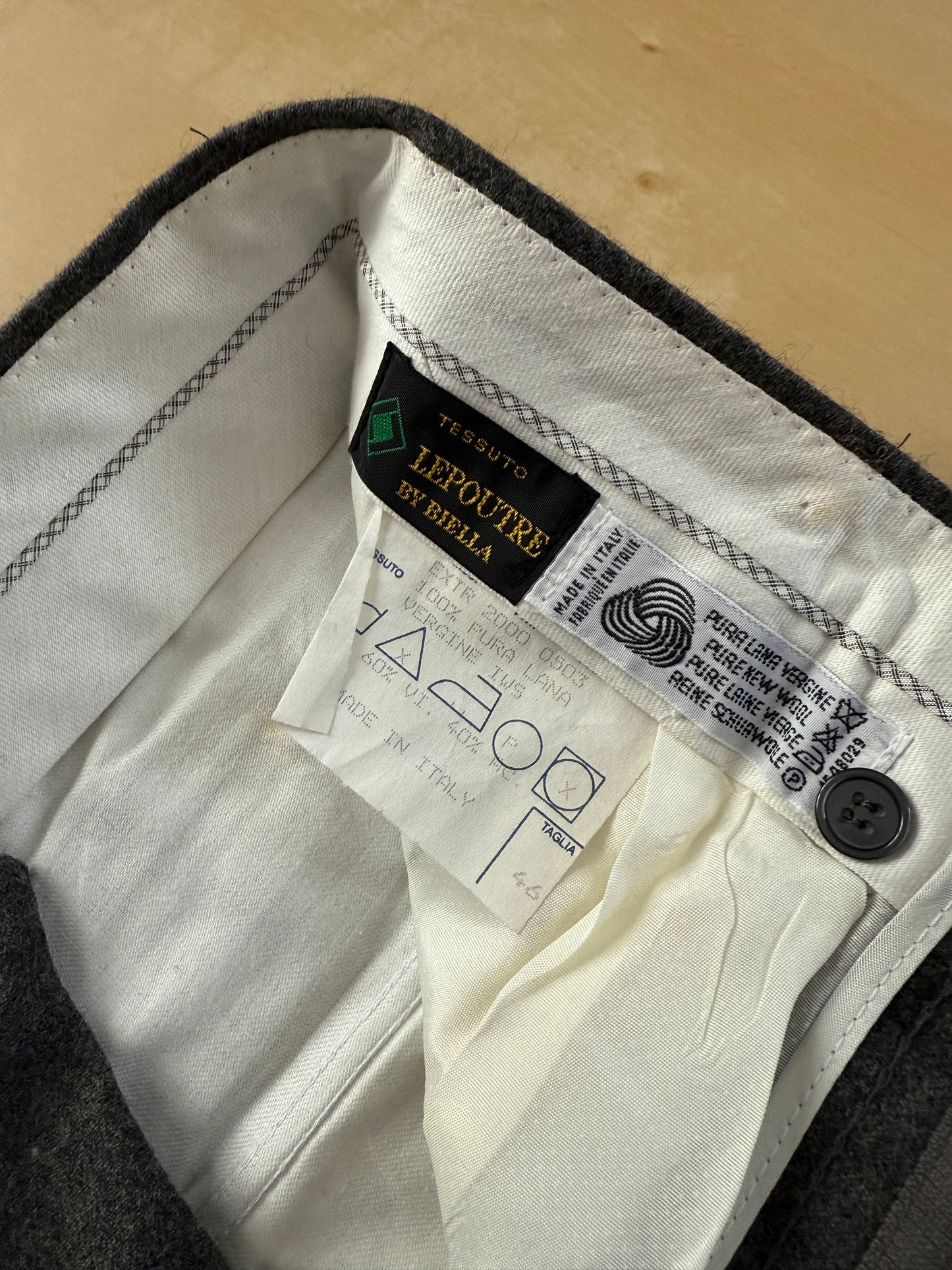 Pantaloni anni ‘80 flanella grigio medio (NOS) - tg. 46