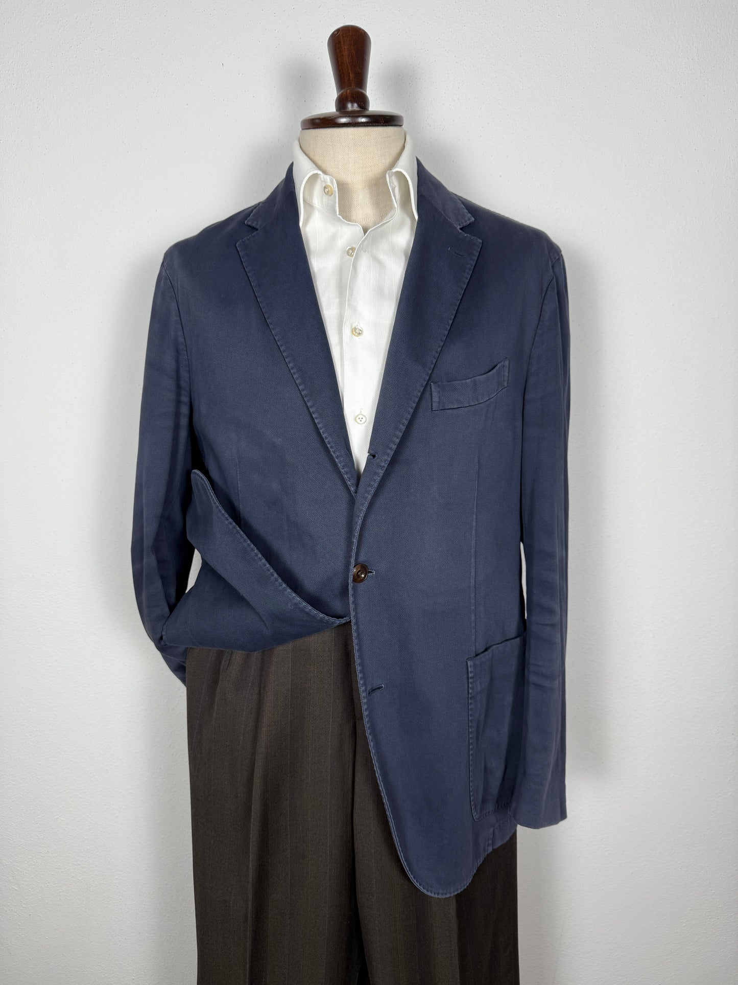 Giacca Boglioli destrutturata in piquet di cotone blu - tg. 54/56