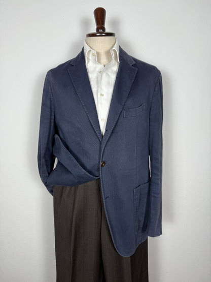 Giacca Boglioli destrutturata in piquet di cotone blu - tg. 54/56