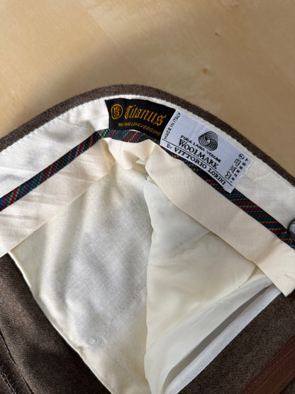 Pantaloni flanella anni ‘80 marrone tabacco (NOS) - tg. 44