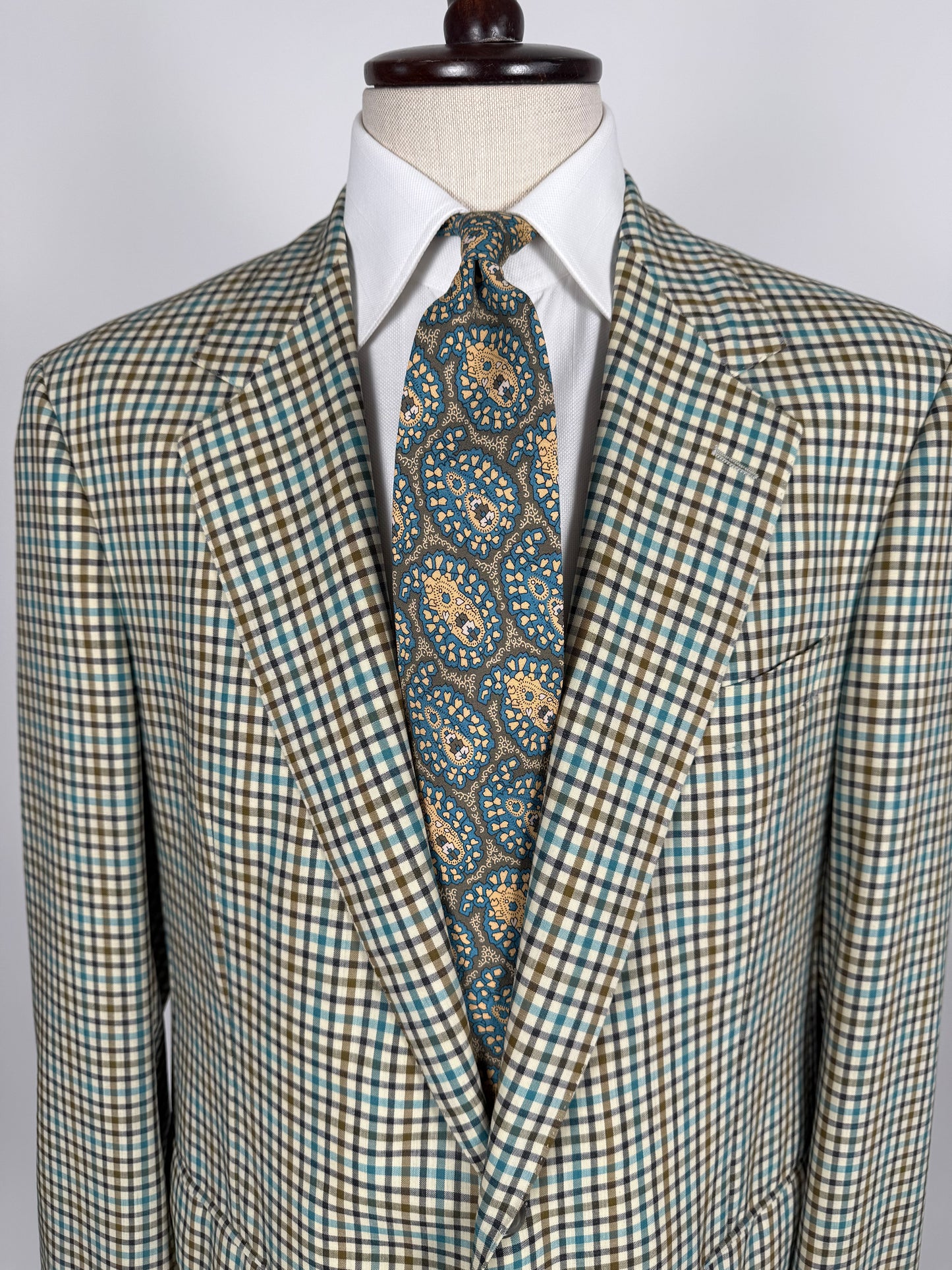 Giacca Ermenegildo Zegna quadretti fresco lana mezza fodera - tg. 52