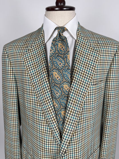 Giacca Ermenegildo Zegna quadretti fresco lana mezza fodera - tg. 52