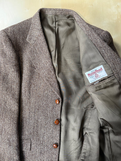 Giacca anni ‘90 in Harris Tweed marrone spigato - tg. 50