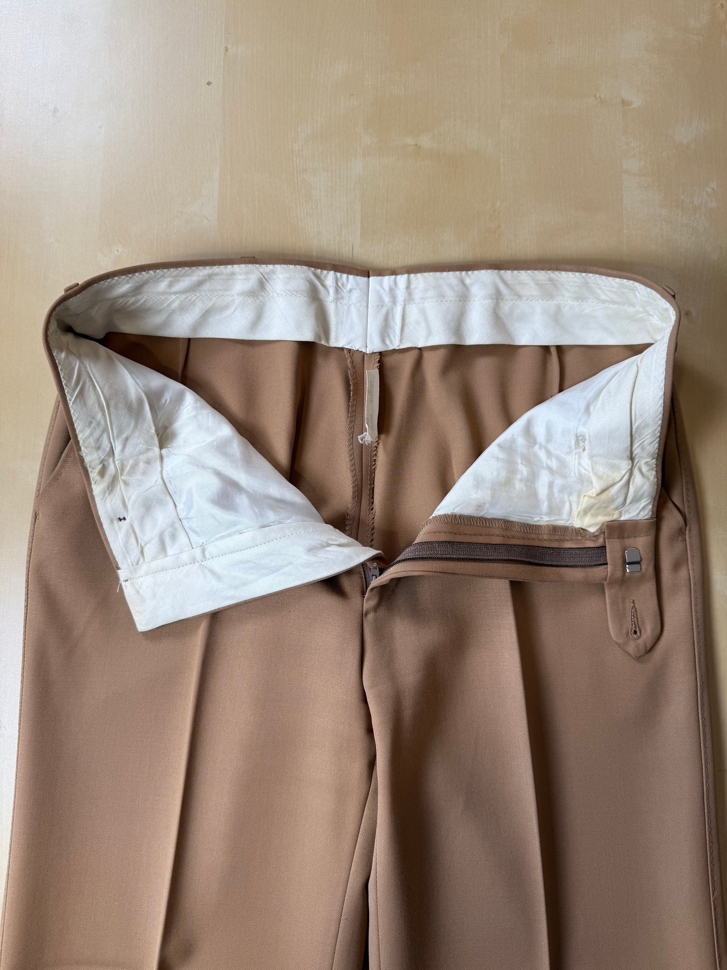 Completo 3 pezzi anni ‘70 twill pettinato beige - tg. 44