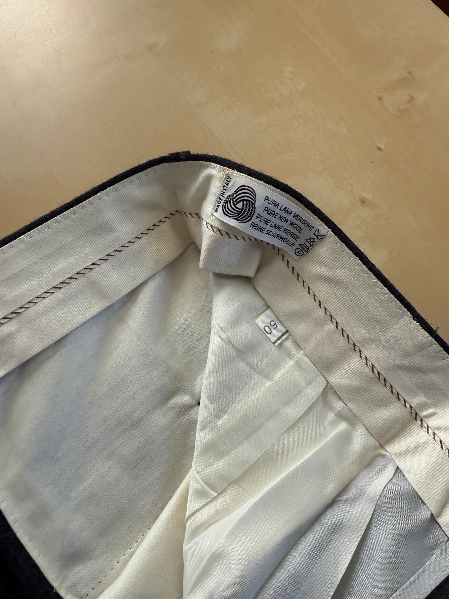 Pantaloni flanella grigia riga rossa anni ‘90 (NOS) - tg. 48/50