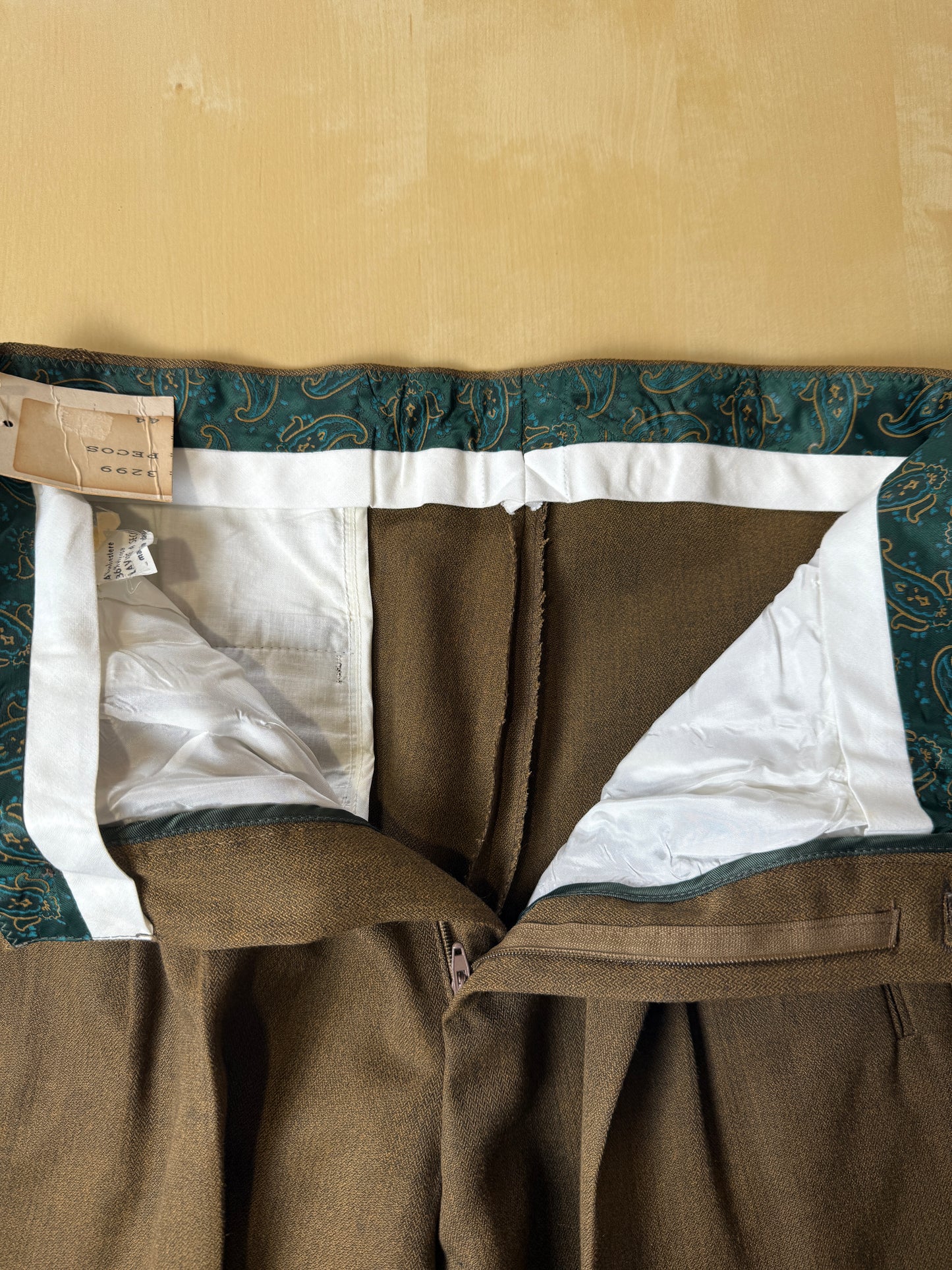 Pantaloni anni ‘80 color senape tripla pince (NOS) - tg. 44