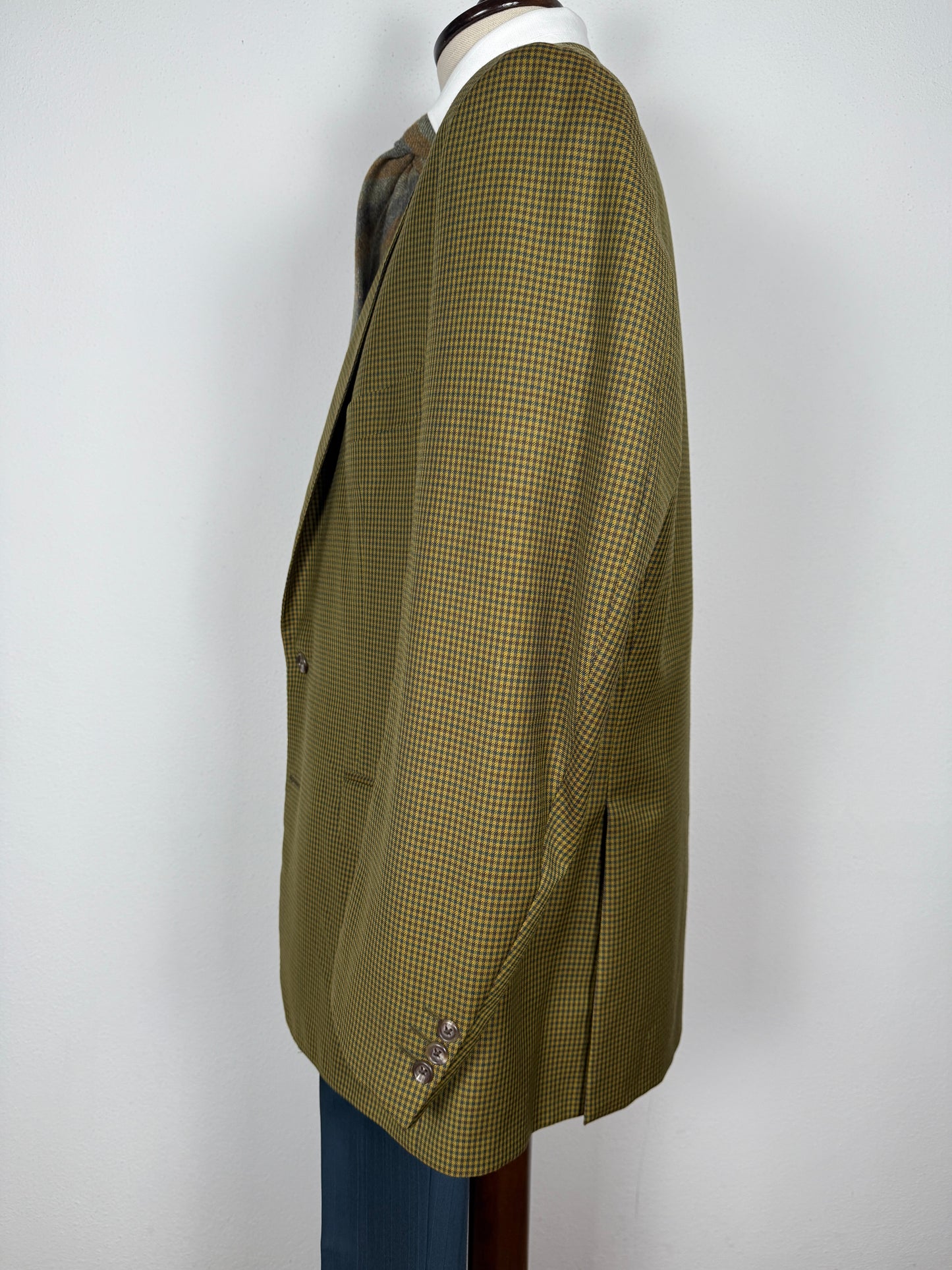 Giacca anni ‘80 flanella pied-de-poule verde - tg. 54