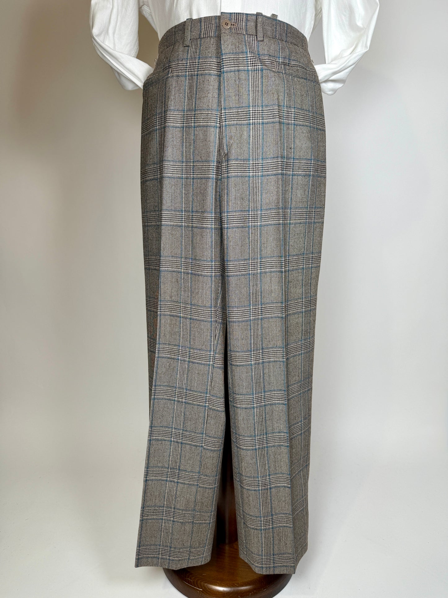 Pantaloni sartoriali anni ‘70 flanella principe di Galles - tg. 48