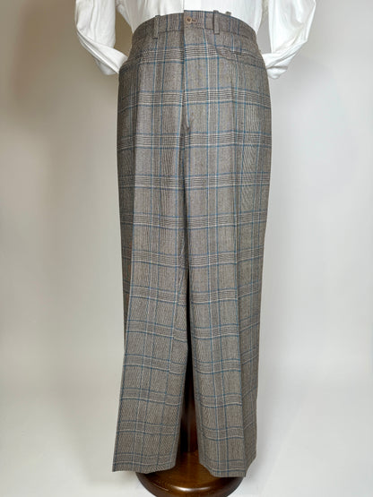 Pantaloni sartoriali anni ‘70 flanella principe di Galles - tg. 48