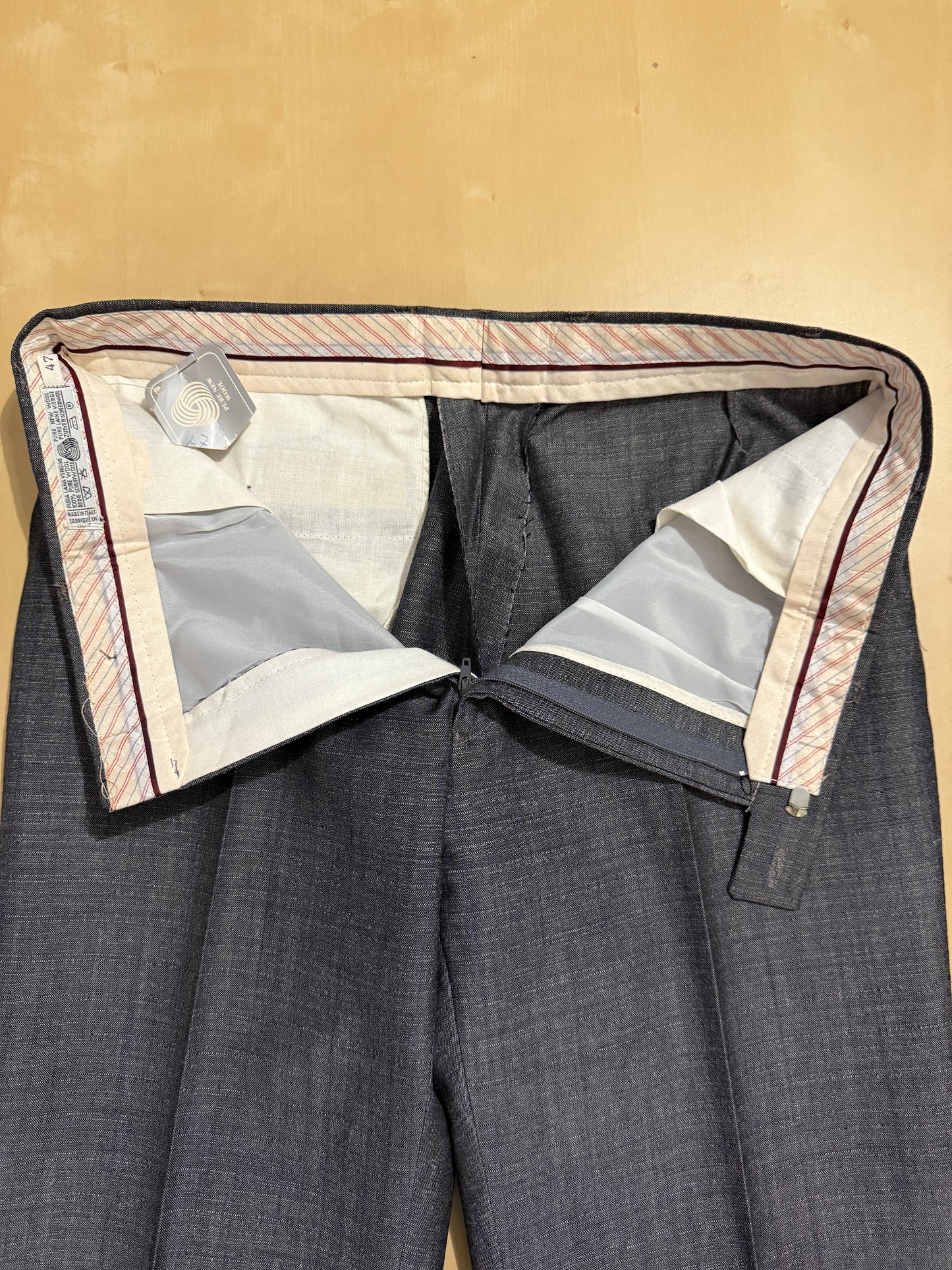 Pantalone anni ‘70 in fresco lana grigio (NOS) - tg. 48/50