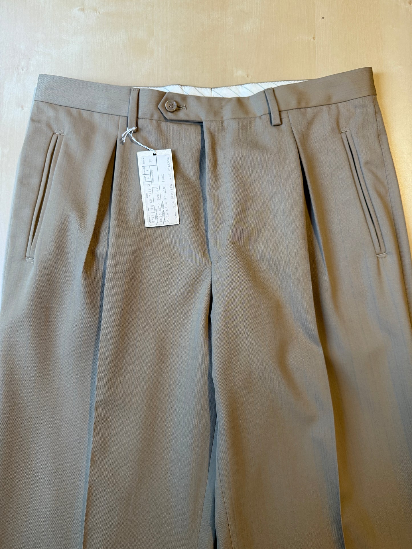 Completo doppiopetto Forall anni '70/'80 in twill beige (NOS) - tg.48