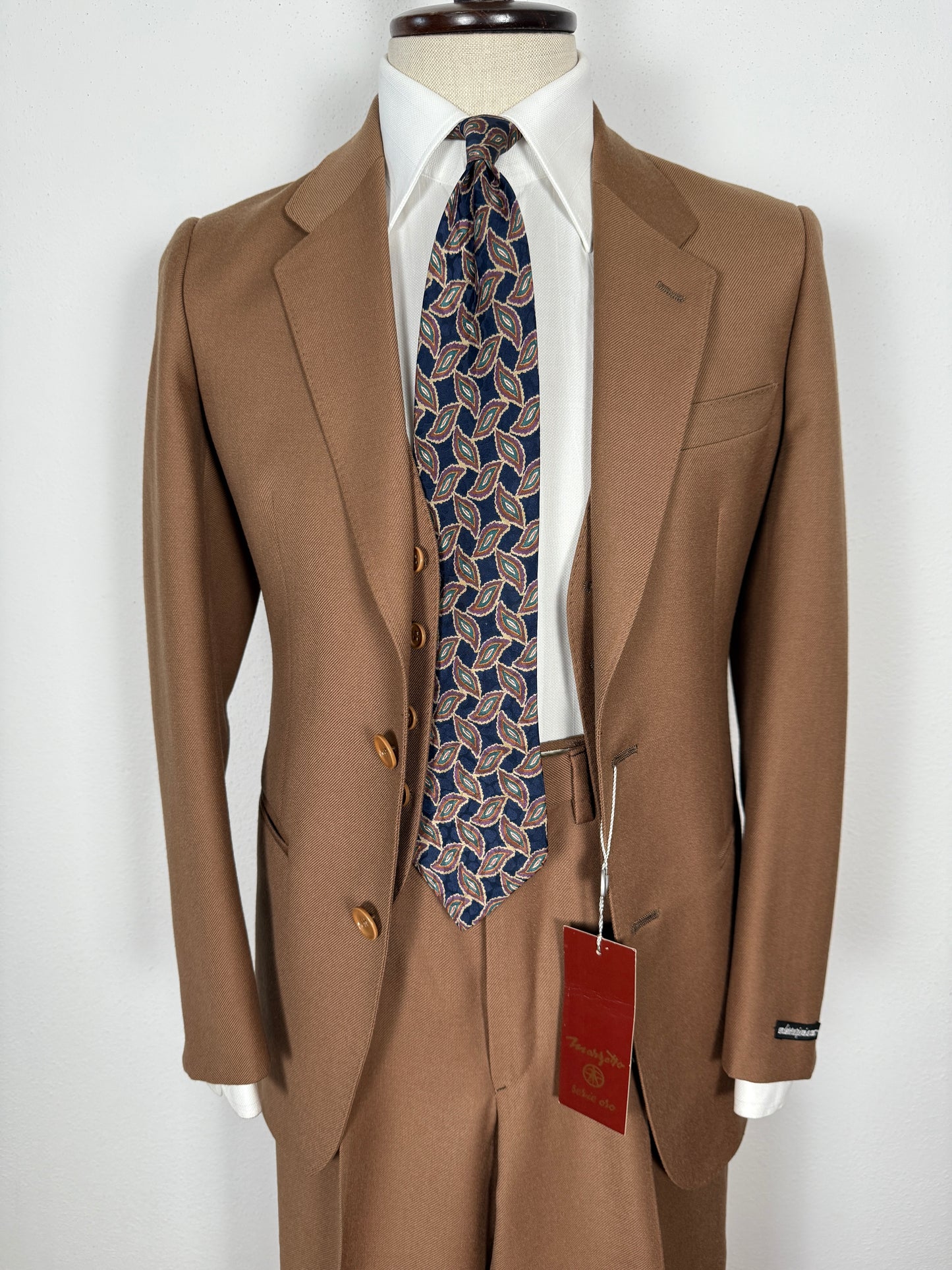 Completo 3 pezzi Marzotto anni ‘70/'80 color cammello (NOS) - tg. 42
