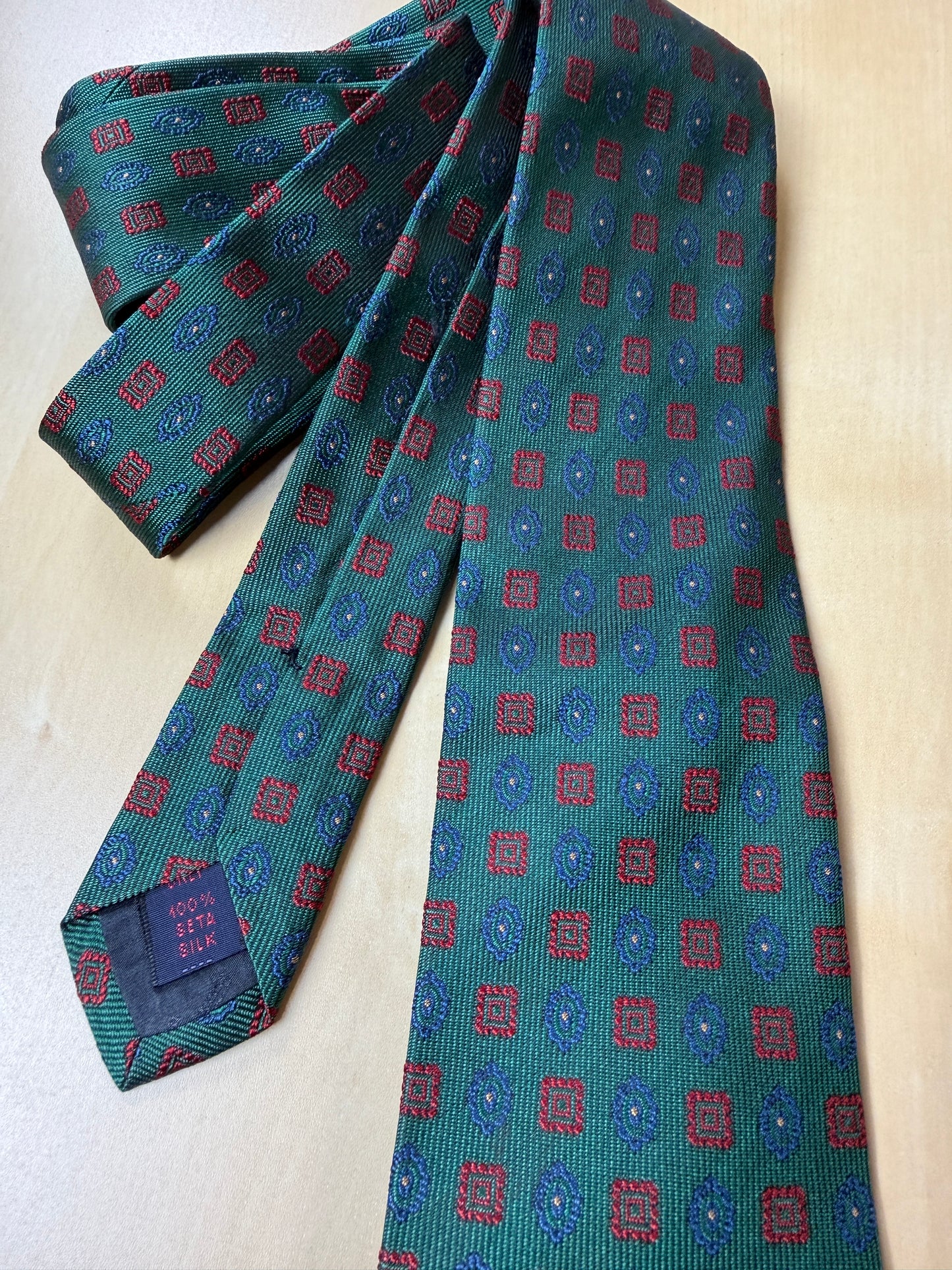 Cravatta Etro verde micro fantasia